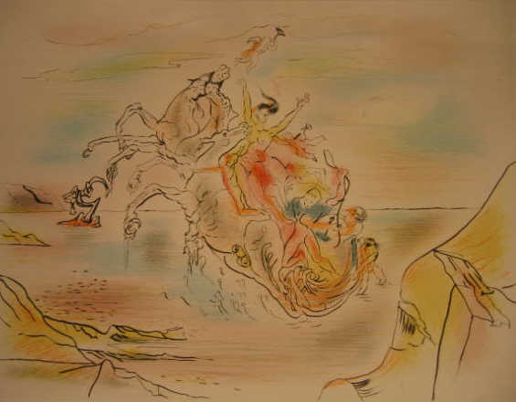 Appraisal: SALVADOR DALI SPANISH - Figures riding horses E A color