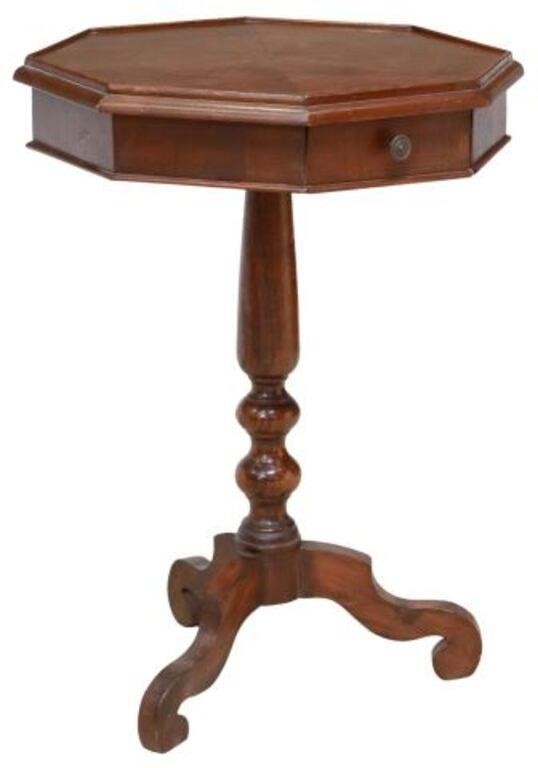 Appraisal: Italian walnut occasional table early th c octagonal matched-veneer top