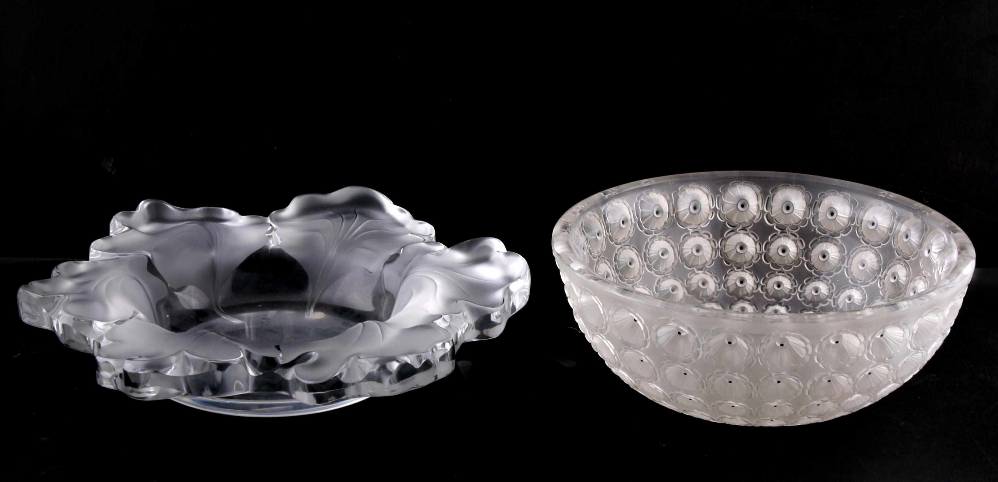 Appraisal: A Lalique glass Nemours bowl and a Lalique glass Chne