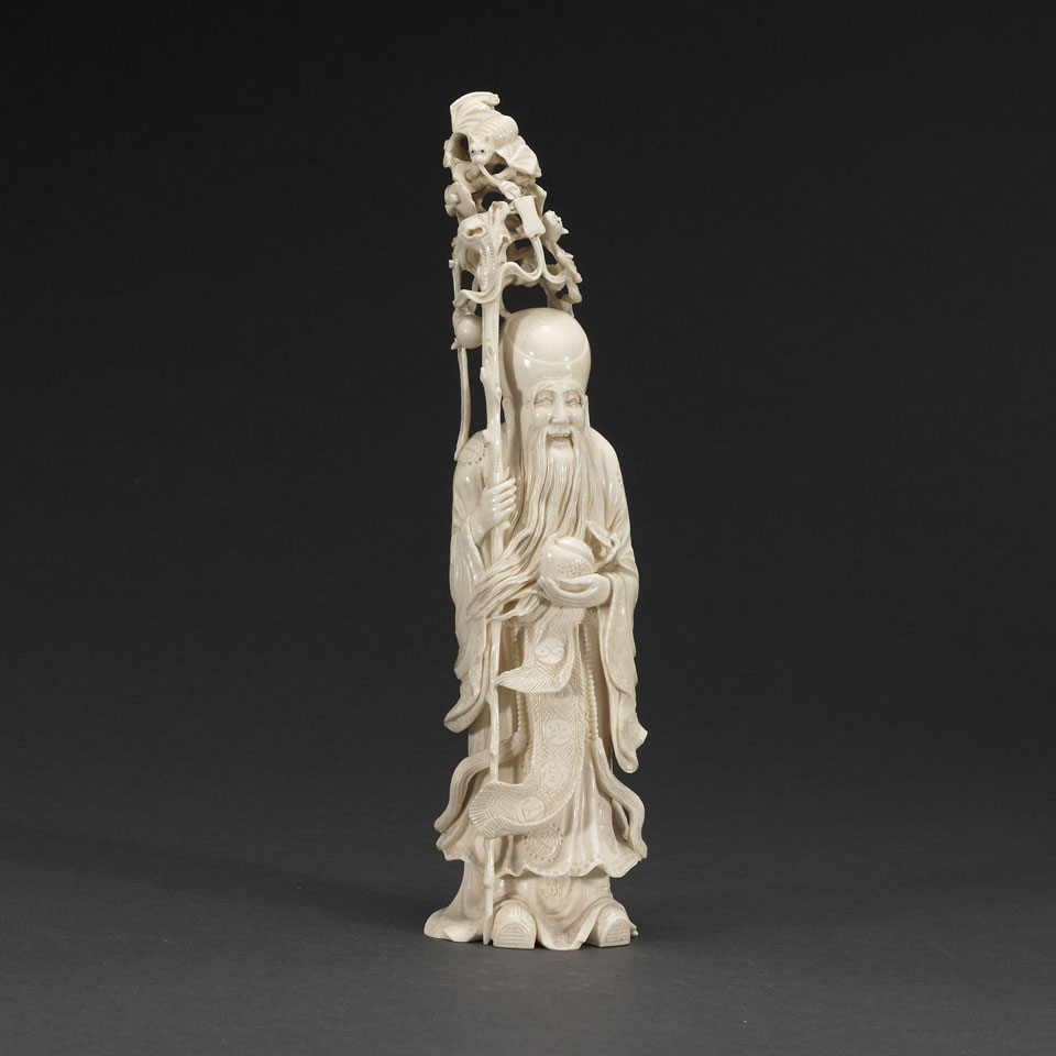 Appraisal: Ivory Figure of Shoulao China th c height cm