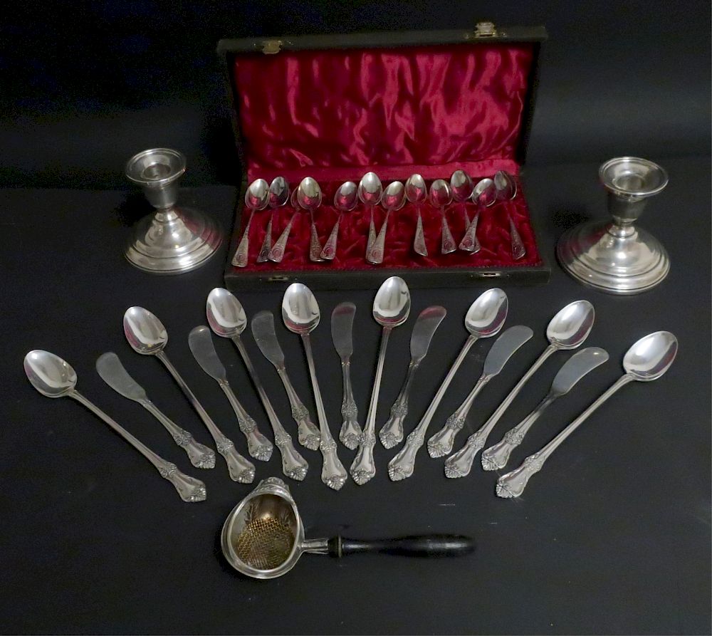 Appraisal: Sterling Silver Flatware and Silverplate Objects Group of Sterling Silver