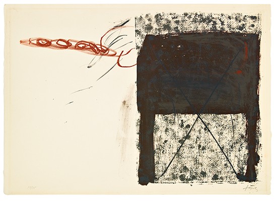 Appraisal: ANTON TAPIES Table Color lithograph circa x mm x inches