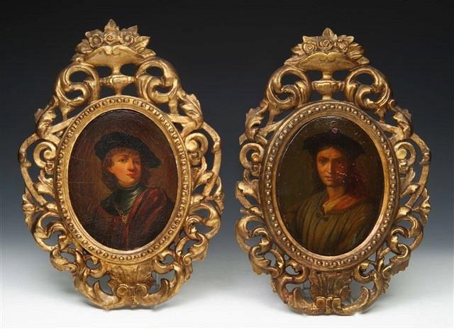 Appraisal: TH CENTURY ITALIAN SCHOOL a pair of portraits of young