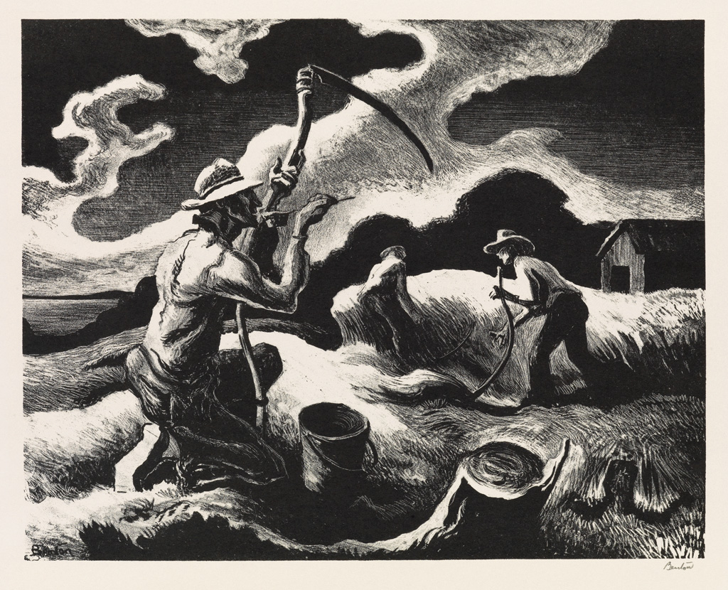 Appraisal: THOMAS HART BENTON Island Hay Lithograph x mm x inches