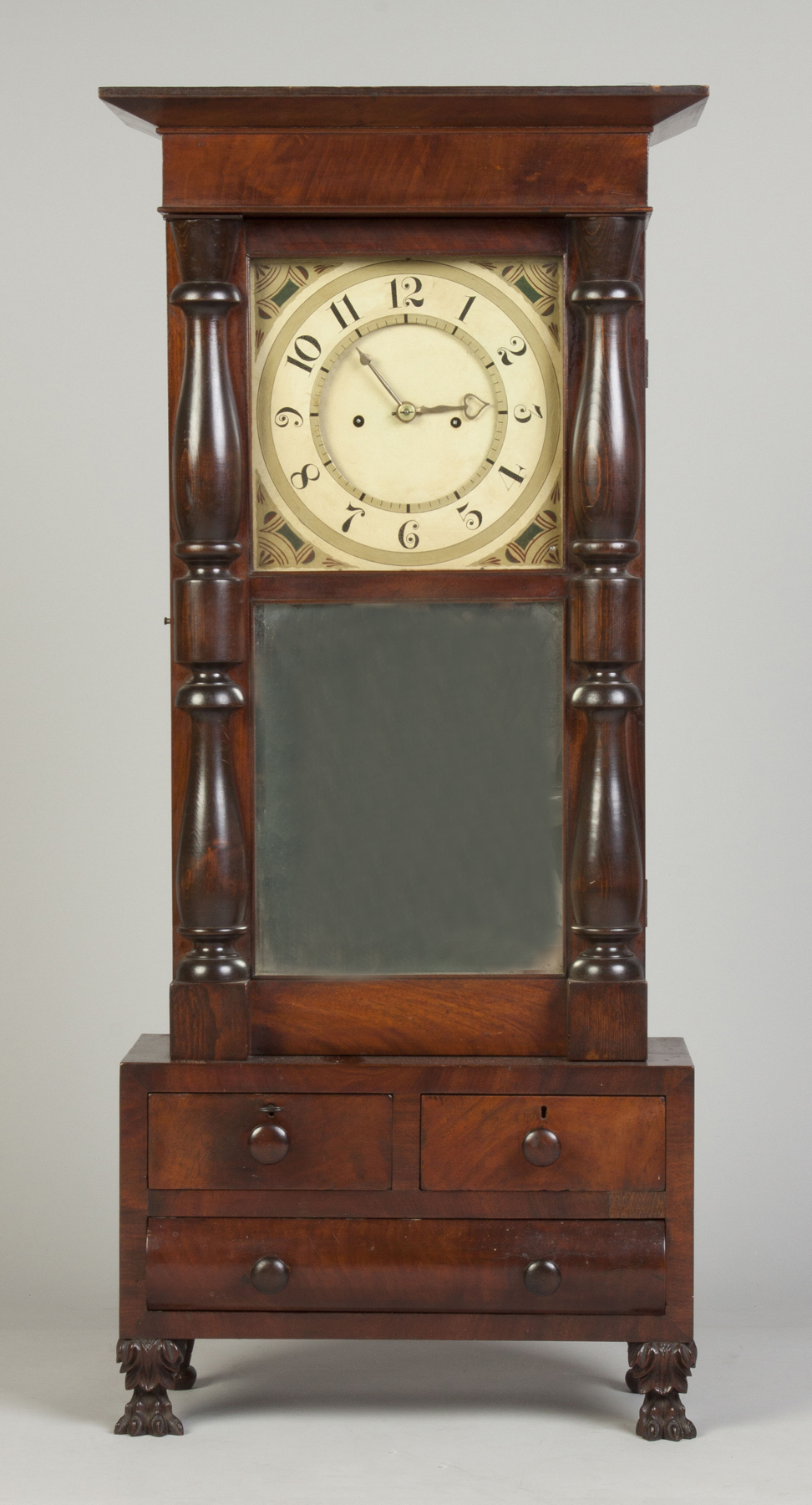 Appraisal: Abner Jones Bloomfield NY Empire Shelf Clock Mahogany case with