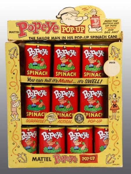 Appraisal: Cardboard Mattel Popeye Pop-Up Can Store Display Description American Marked