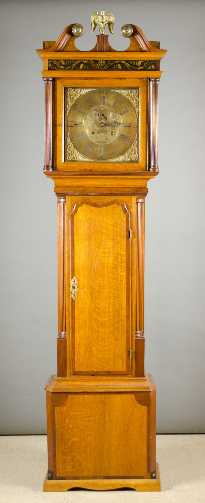 Appraisal: GEORGE III OAK TALL CASE FLOOR CLOCK English th century