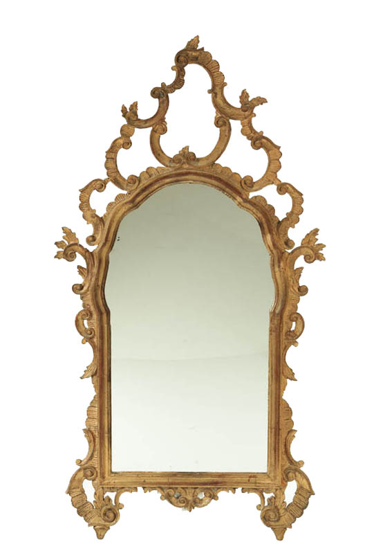 Appraisal: LARGE ORNATE MIRROR Probably Italian th century wood Carved with