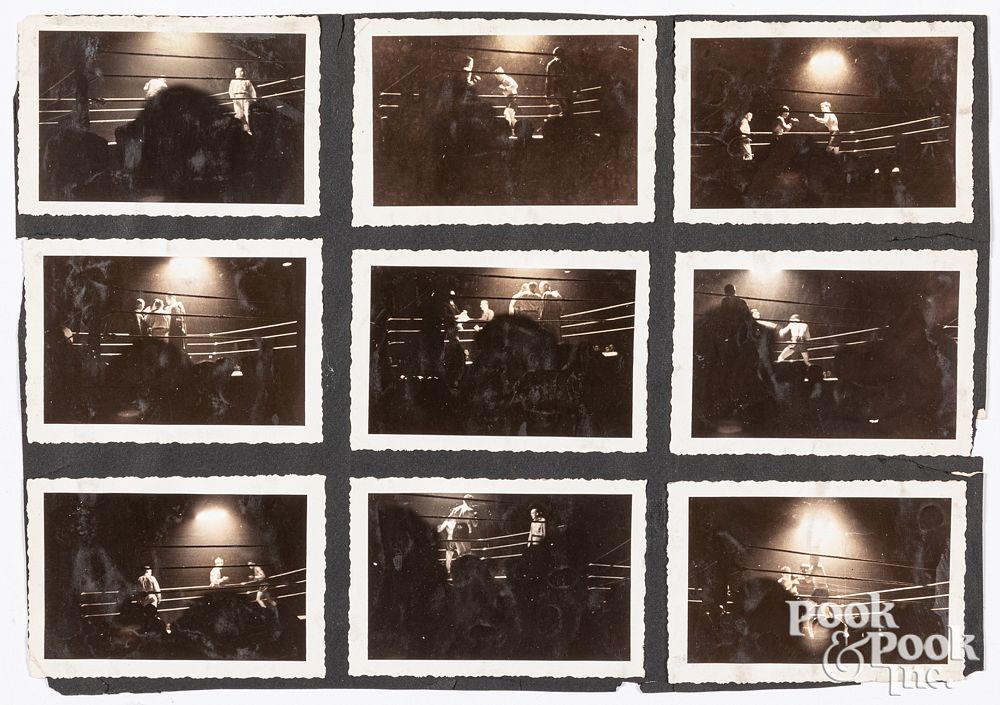 Appraisal: Eighteen amateur photographs of a boxing match Eighteen amateur photographs