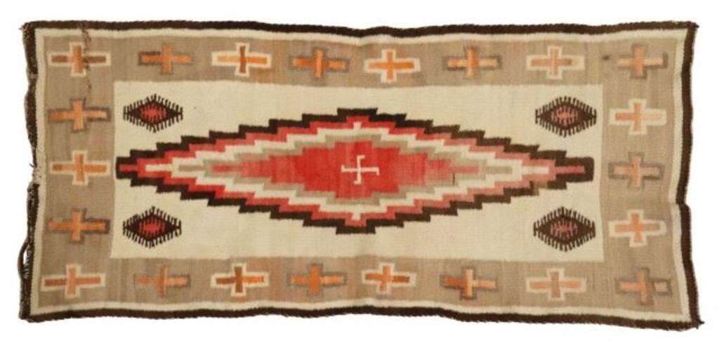 Appraisal: Native American wool rug Navajo Crystal New Mexico c s