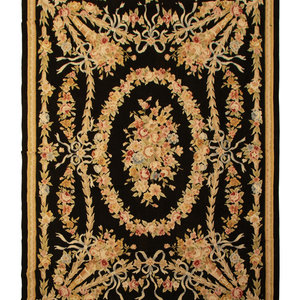 Appraisal: A Savonnerie Design Flat Weave Wool Rug feet inches x