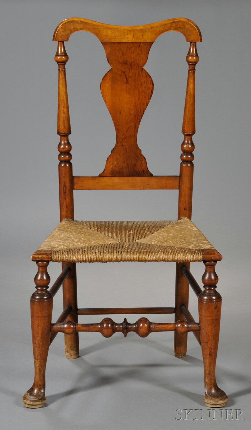 Appraisal: Maple and Ash Rush Bottomed Chair Jacob Smith probably New