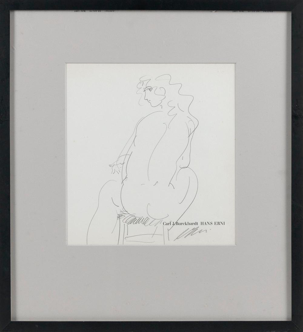 Appraisal: HANS ERNI SWITZERLAND - A FEMALE NUDE PENCIL ON PAPER