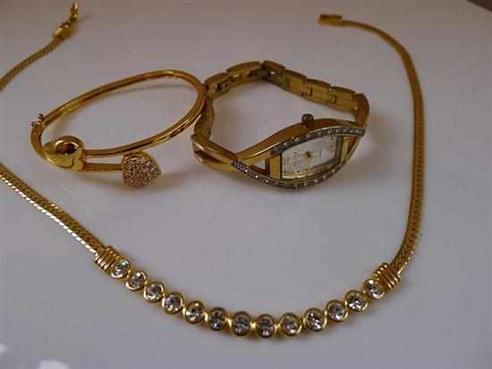 Appraisal: A BAG OF ASSORTED JEWELLERY INCLUDING WRISTWATCHES AND NECKLACES PART