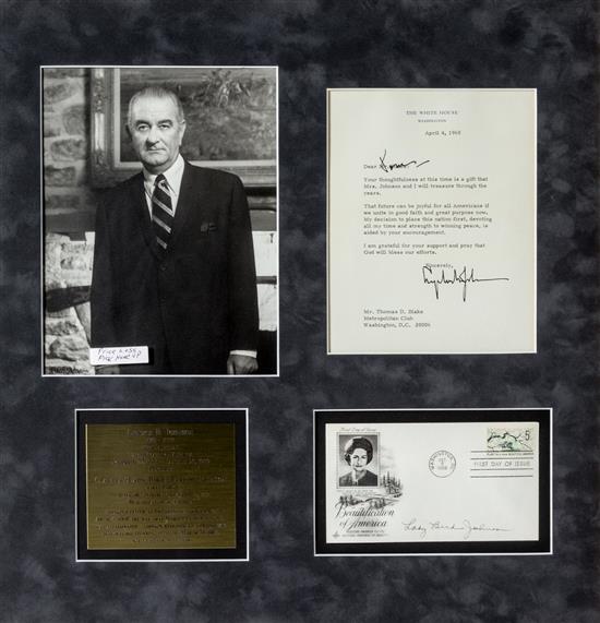 Appraisal: Sale Lot PRESIDENTS JOHNSON LYNDON B AND LADY BIRD JOHNSON