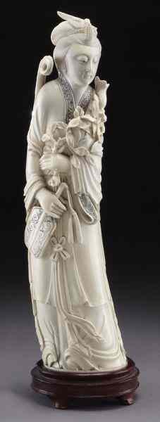 Appraisal: Chinese carved ivory lady International buyers should note that several