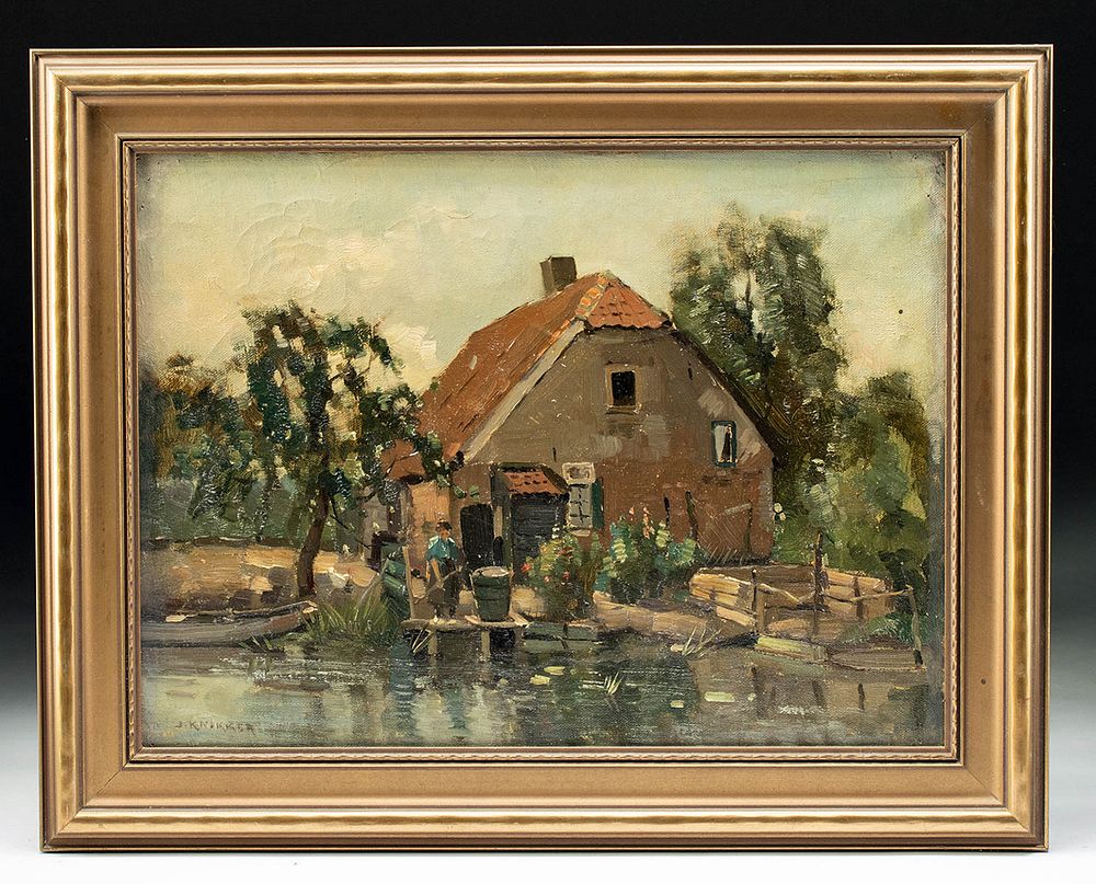 Appraisal: Signed Framed Early th C Dutch Landscape - J Knikker