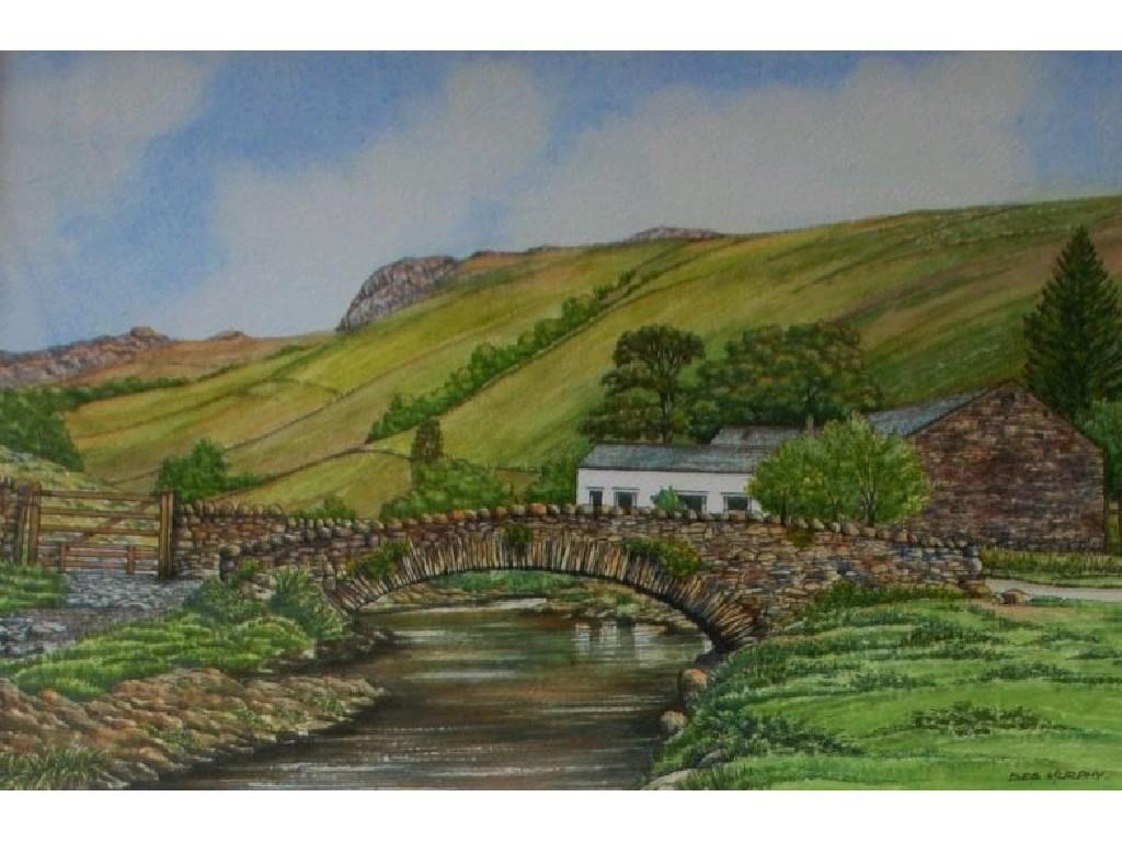 Appraisal: DES MURPHY twentieth century TWO PEN AND WATER COLOUR DRAWINGSRural