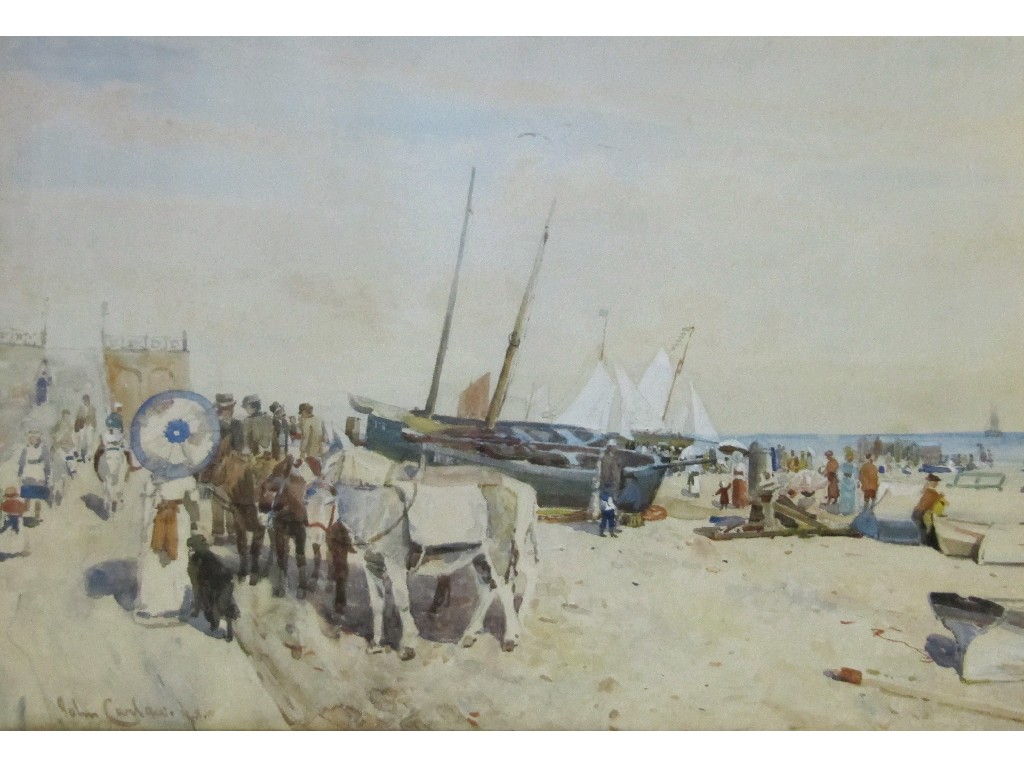 Appraisal: JOHN CARLAW RSW - Watercolour 'Brighton' signed recto and entitled