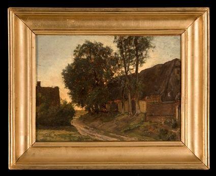 Appraisal: FR D RIC HENRIET - VILLAGE AT DAWN Oil on