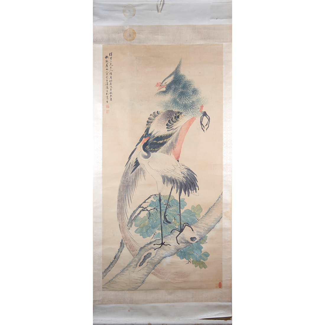 Appraisal: CHINESE SCHOOL - PHOENIX Chinese school - Phoenix hanging scroll