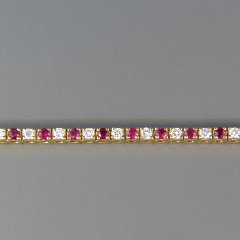 Appraisal: Diamond Ruby Bracelet round diamonds totaling carat and round rubies