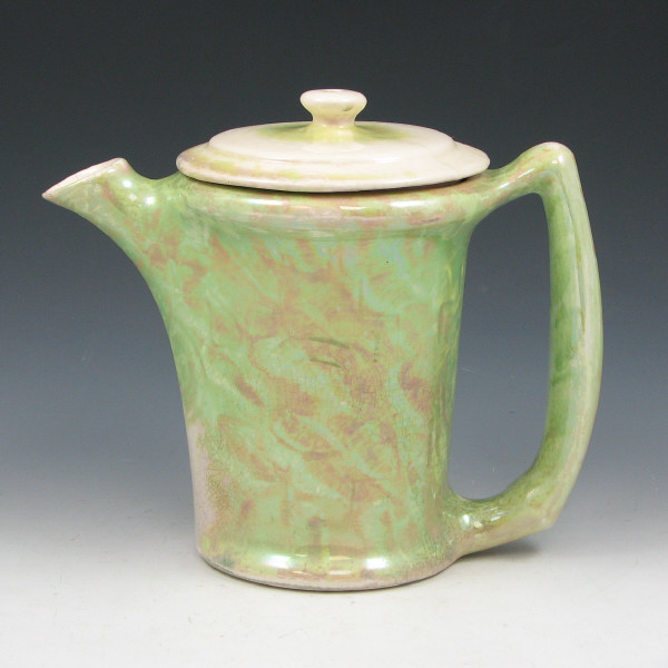 Appraisal: Clifton iridescent green lidded coffee pot Unmarked Hairlines to lid