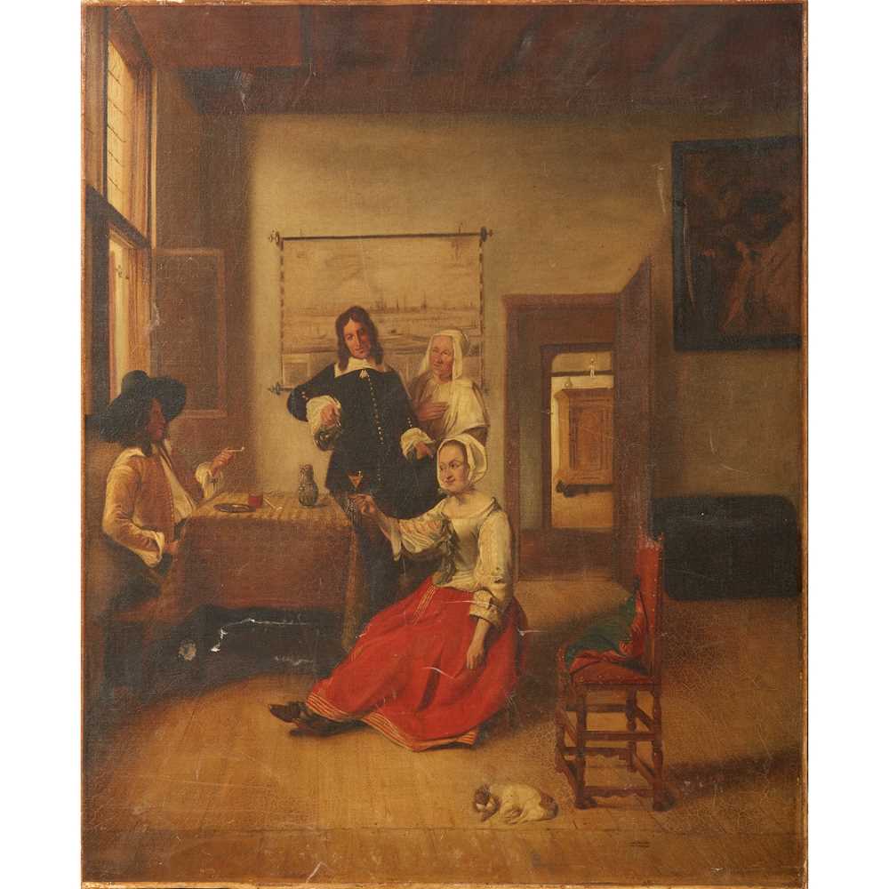 Appraisal: DUTCH SCHOOL THE BETROTHAL Oil on canvas unframed cm x