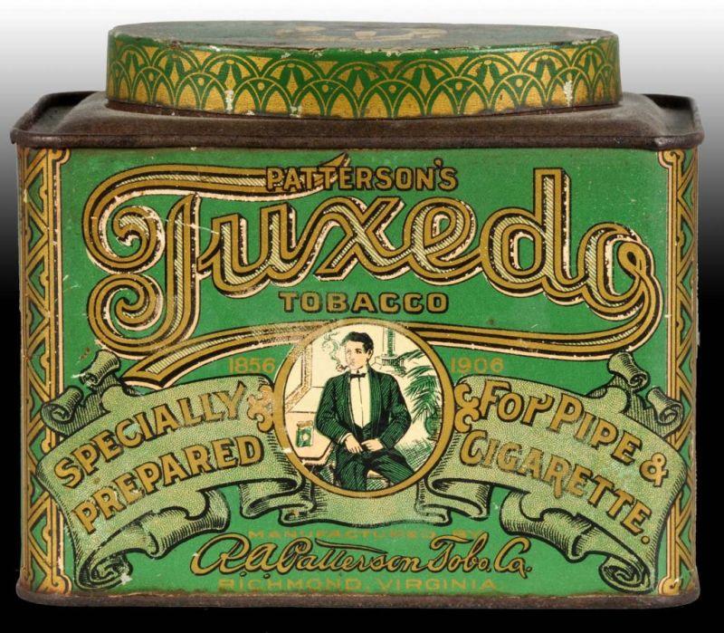 Appraisal: Patterson's Tuxedo Tobacco Tin Description Nice detail on both the