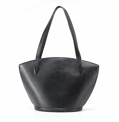 Appraisal: A Louis Vuitton Black Epi Leather Saint Jacques Tote Black