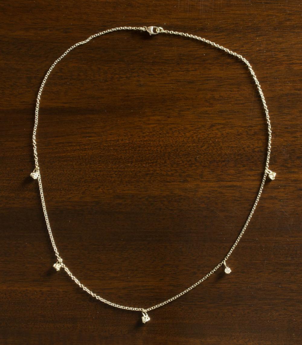 Appraisal: DIAMOND AND FOURTEEN KARAT GOLD CHAIN NECKLACE k white gold