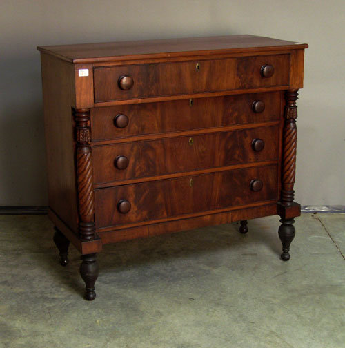 Appraisal: Sheraton mahogany chest of drawers ca h w