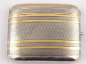 Appraisal: A French hallmarked silver cigarette case with engine turned and