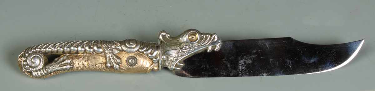 Appraisal: Gorham Sterling Knife Gorham Sterling Knife With a sea creature