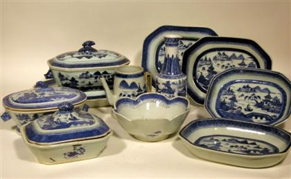 Appraisal: Group of Chinese Export 'Canton' blue and white porcelain th