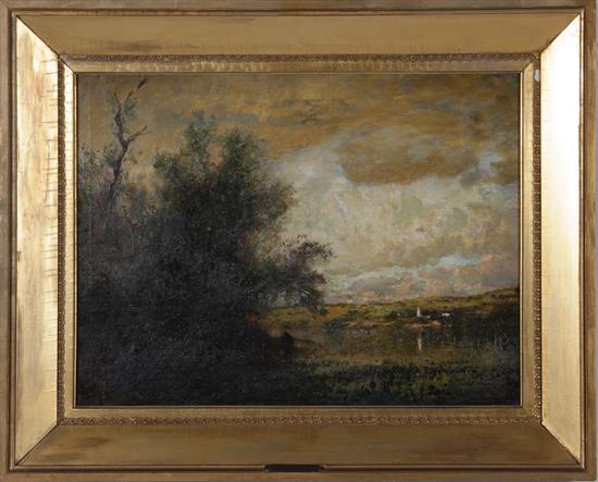 Appraisal: Arthur Parton New York - LANDSCAPE oil on canvas framed