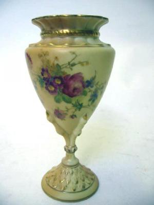 Appraisal: A ROYAL WORCESTER BLUSH IVORY VASE dated of conical form