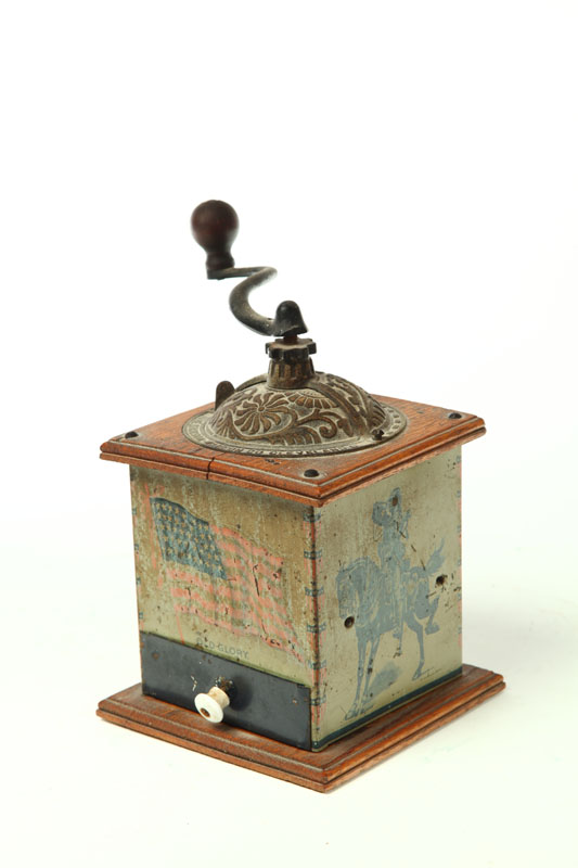 Appraisal: DECORATED COFFEE GRINDER Bronson-Walton Company Cleveland Ohio early th century