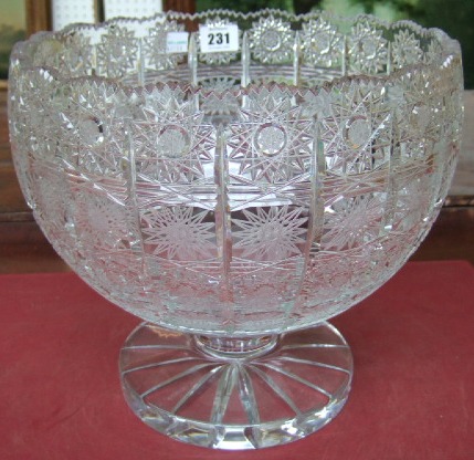 Appraisal: A Waterford large cut glass bowl on a pedestal foot