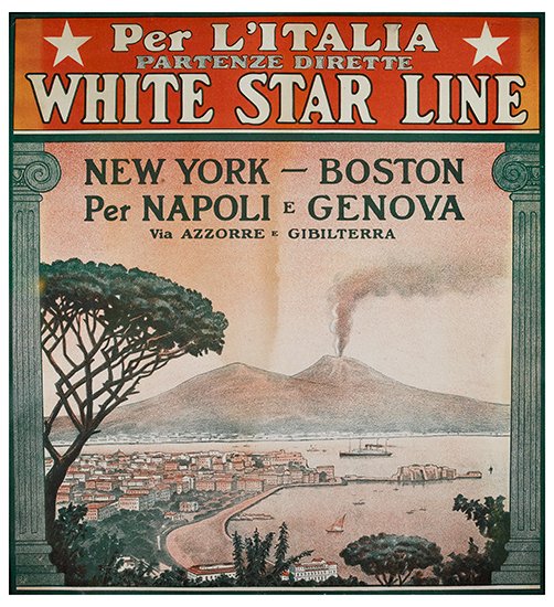 Appraisal: DESIGNER UNKNOWN PER L'ITALIA WHITE STAR LINE Circa x inches