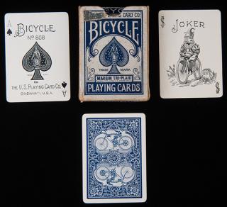 Appraisal: USPC Bicycle Playing Cards Motorcycle Cincinnati ca J Box The