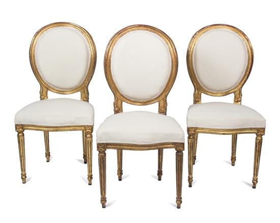 Appraisal: Sale Lot A Set of Eight Louis XVI Style Giltwood