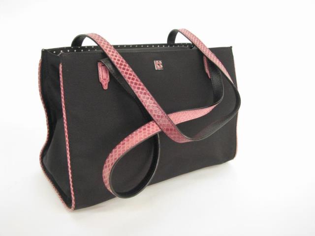 Appraisal: Kate Spade Pink Python East West shopper tote Black nylon