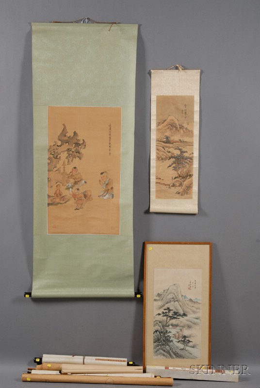 Appraisal: Ten Chinese and Japanese Paintings ink and colors on paper