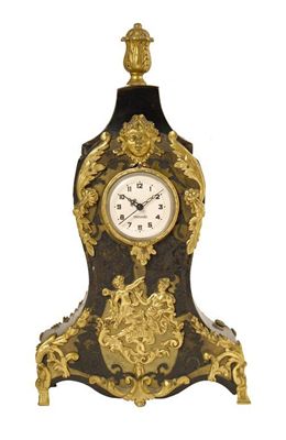 Appraisal: A French ebonised and gilt brass mounted mantel clock fitted