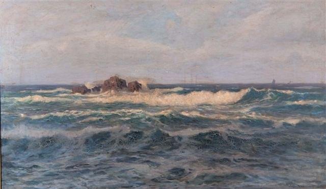 Appraisal: F H BERTRAM th th Century School Breaking Waves on