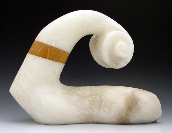 Appraisal: CLARK Dane American th c Violin Arm Abstract Sculpture Alabaster