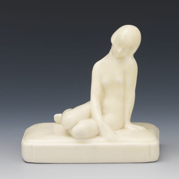 Appraisal: ROOKWOOD ART DECO NUDE CABINET SCULPTURE BY LOUISE ABEL DATED