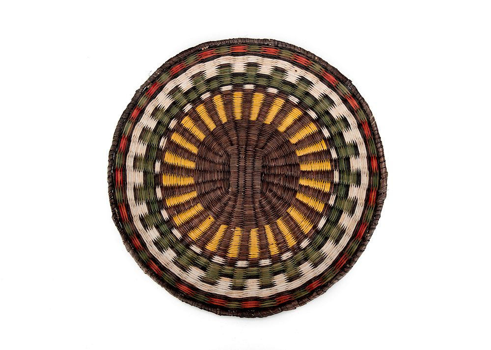 Appraisal: Hopi Plate Basket Hopi Plate Basket woven fiber inches Private