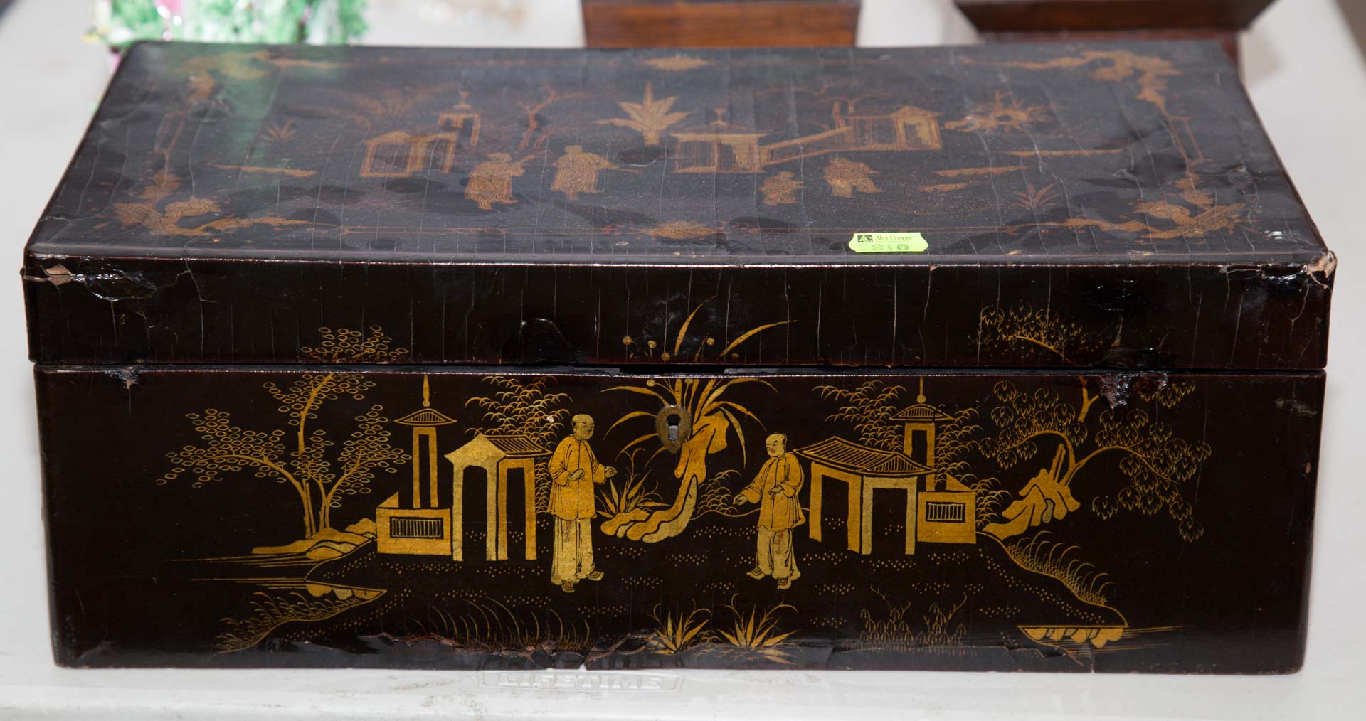 Appraisal: Lacquered oriental traveling desk